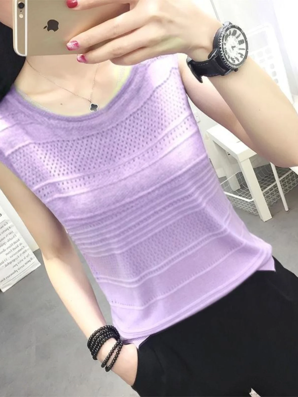 2024 новинка весны и лета свободная верхняя одежда из ледяного шелка без рукавов