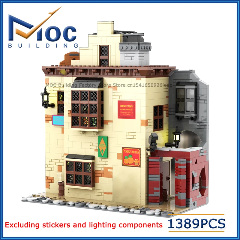 Фото MOC Классическая серия фильмов Сцена Уютная модель таверны Строительные блоки Креативный волшебный мир Игрушки DIY Сборка кирпичей Дисплей Рождественский подарок №1