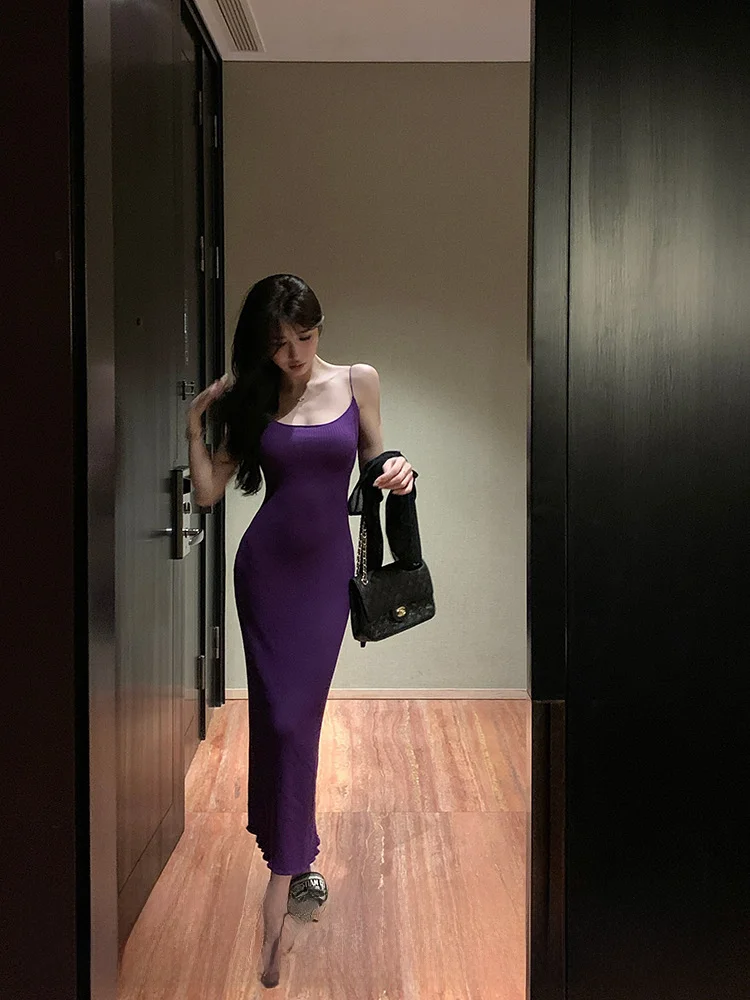 Фиолетовое платье на бретельках с приятным удовольствием женское летнее