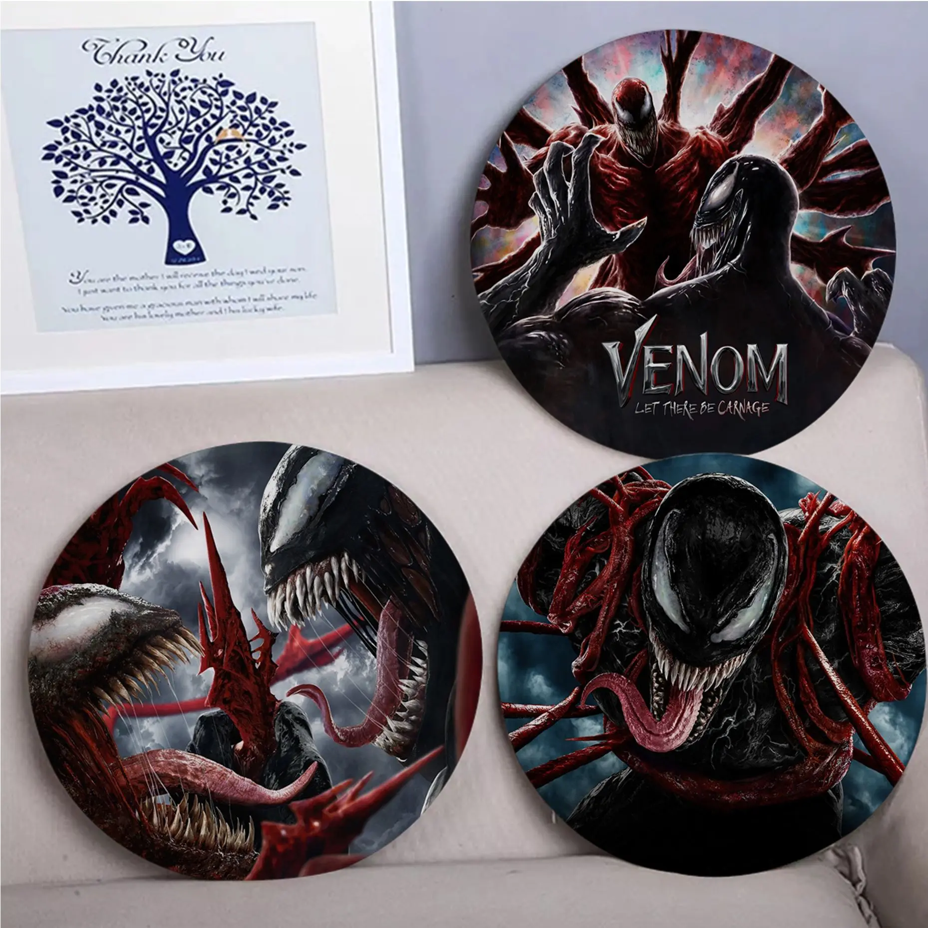 

Disney Venom Pattern Creative Plush Cushion Home Back Cushion Soft Comfortable 50x50cm Seat Mat