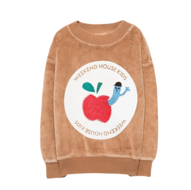 Детский трикотажный пуловер с принтом на зиму/осень