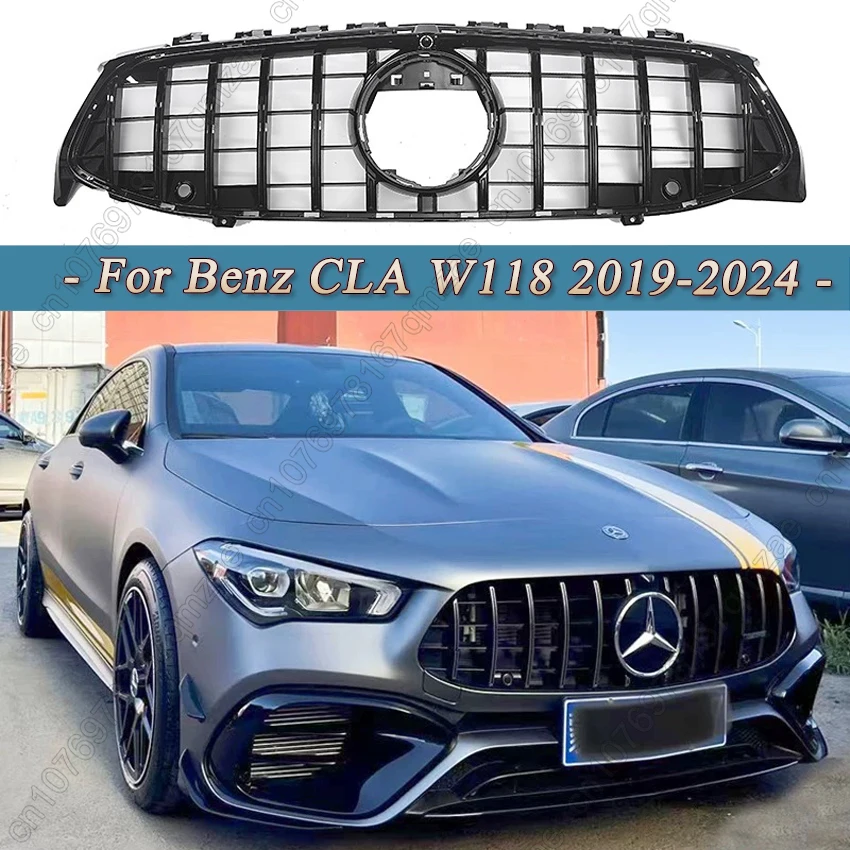 Решетка в стиле GT для Mercedes Benz CLA AMG W118 C118 CLA180 200 250 CLA45 35 2019-2024 комплекты тюнинга