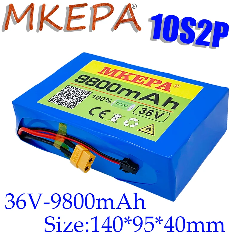 

Actual capacity10s2p 36V 9.8ah 450W 18650 Li ion battery pack for Cooter skateboard eBike electric bicycle 42V 37V 35e XT60+SM