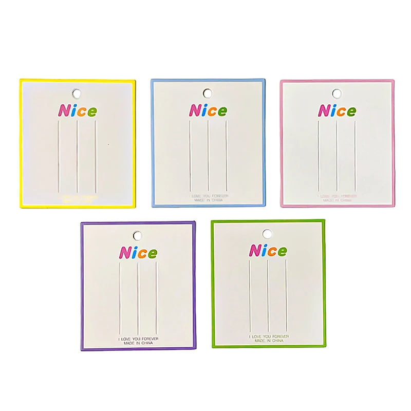 Simple 3 Holes Hairpins Square Cardboard Paper Card For Hair Accessories Display Card Hair Clip Packaging Price Tags