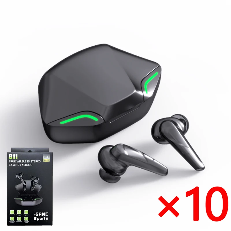 

10pcs Wholesale Gamers Headphones Blutooth G11 Tws Earphones Wireless Earphone With Retail Box Gaming Headset Bluetooth Earbuds