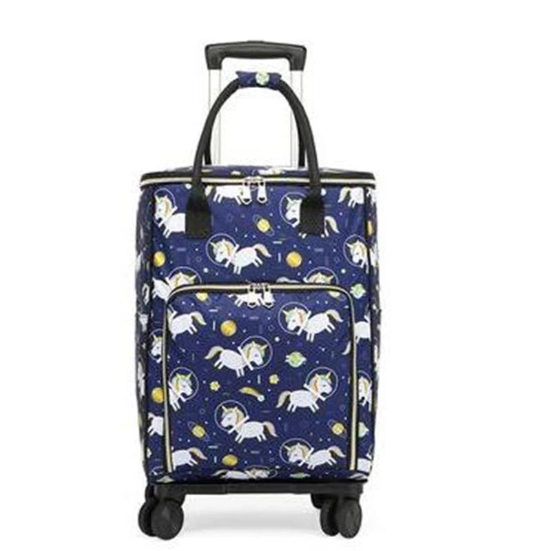 

Women Trolley shopping bag Travel trolley grocery cart carry on hand luggage travel wheeled backpack bag short trip luggage bag