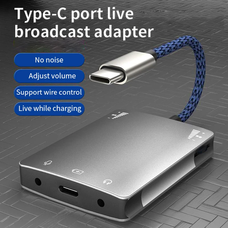 USB C Live Sound Card Speaker 3.5mm Audio Interface Adapter For Iphone Huawei Samsung Headphone High Quality Live Converter