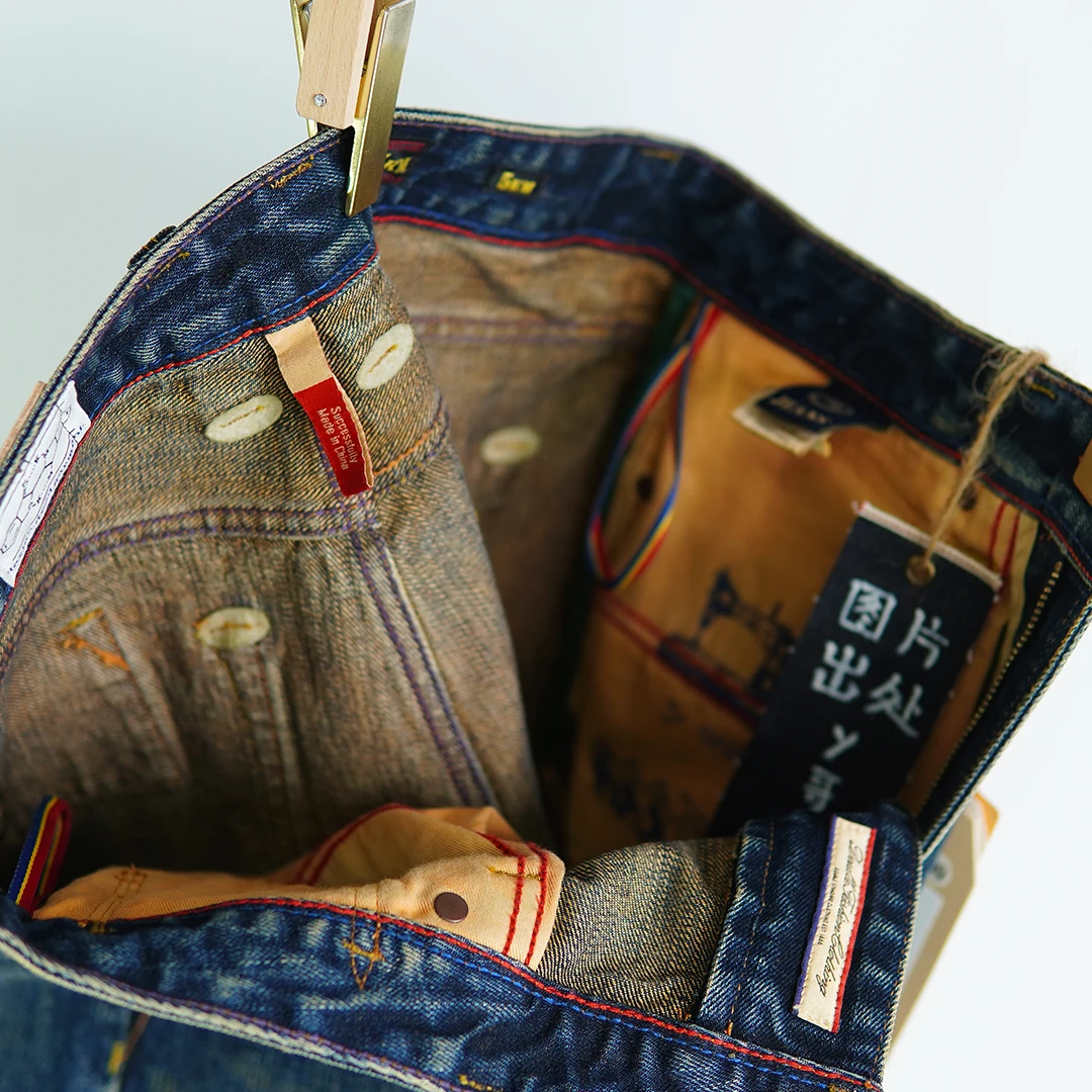 18 унций тяжелые красные винтажные синие джинсы Selvedge для мужчин 100% хлопковые