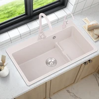 kitchen quartz sink bathroom undermount double bowl kitchen sink filter drain pipe accessoires de cuisine kitchen supplies