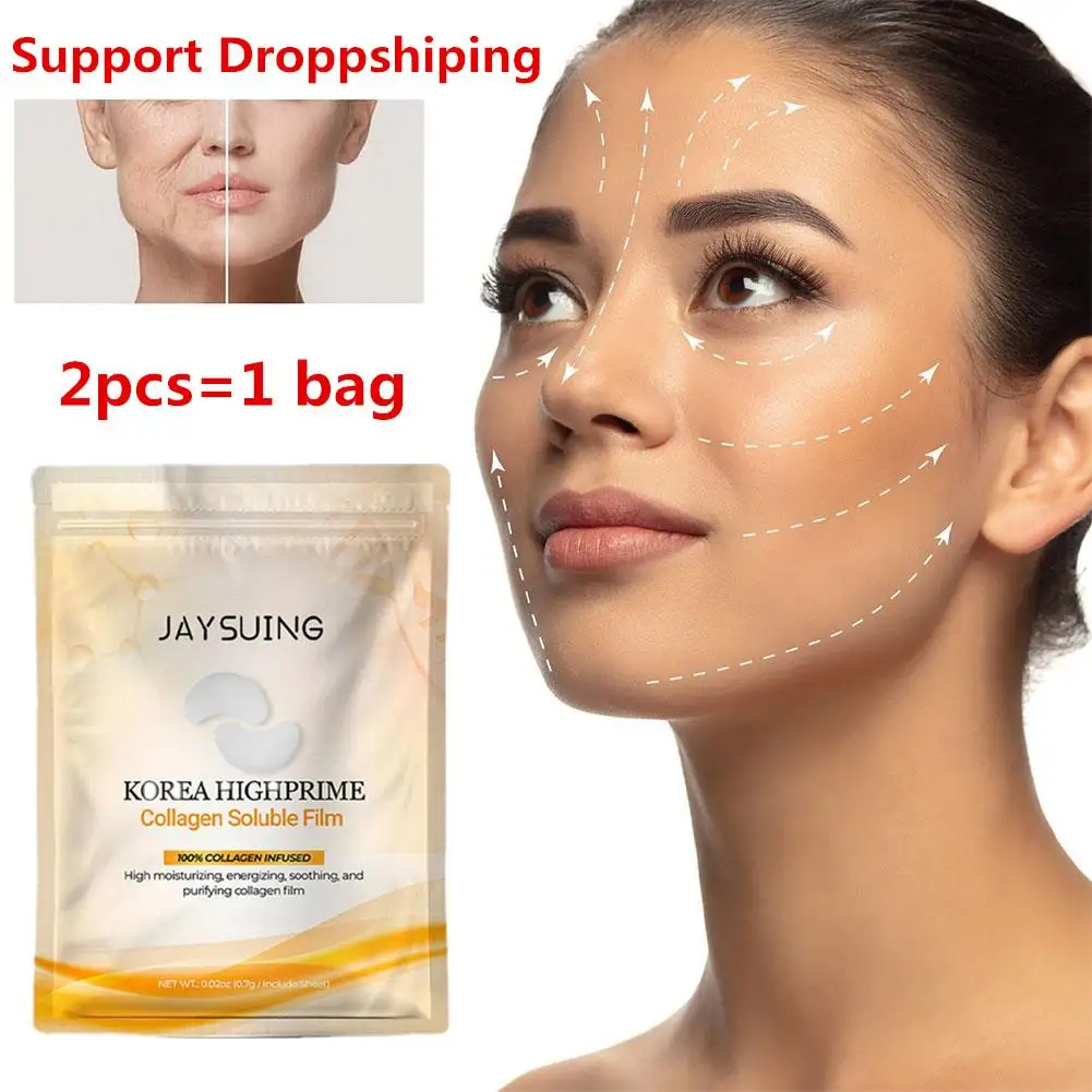 

2pcs Korea Highprime Collagen Soluble Film Anti Aging Wrinkles Remove Dark Circles Nourish Mask Moisturizing Lift Firming Skin