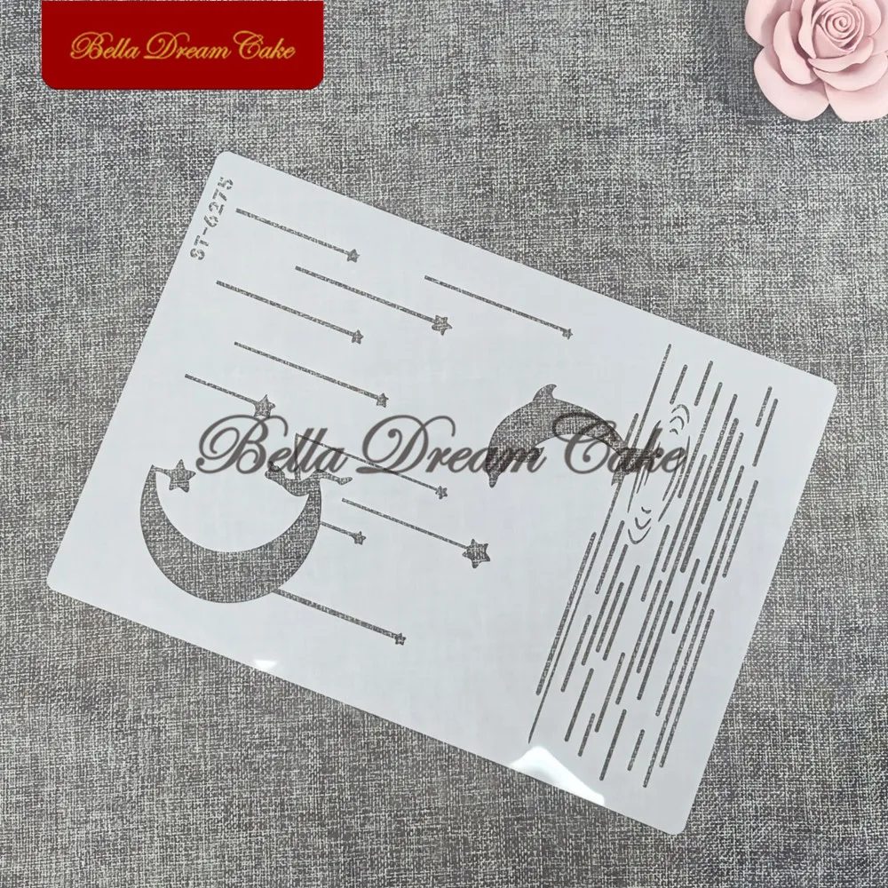 Трафарет для украшения торта с изображением Звезды Луны дельфина домашних