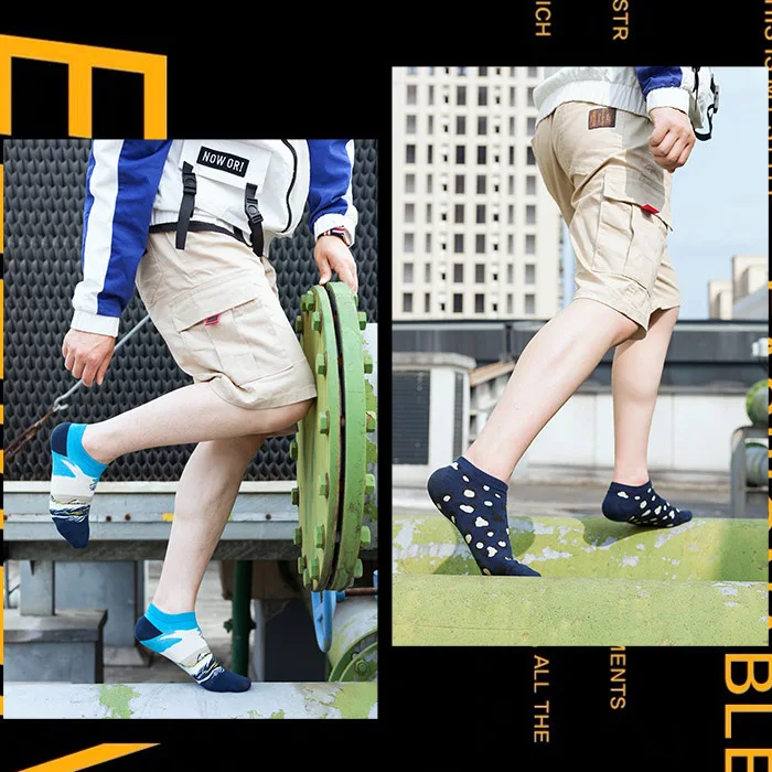 Весенние модные красочные хлопковые мужские носки Harajuku полосатые