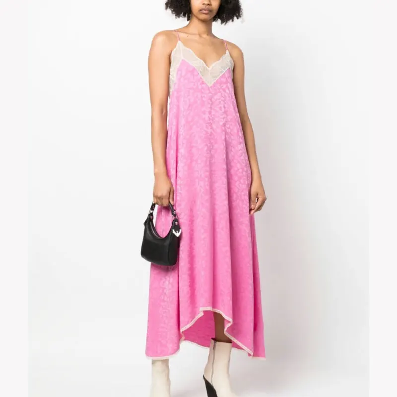 

Women Dresses 2023 Silk Leopard Jacquard Long Slip Dress