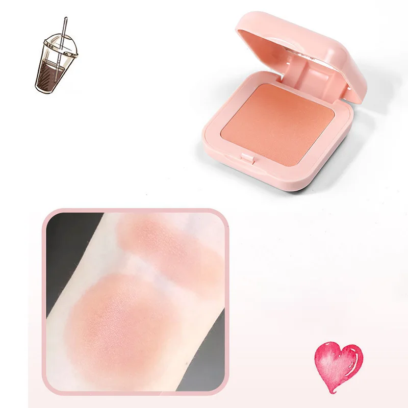 

1 Pc Nude Honey Peach Blush Palette Long Lasting Easy To Wear Mineral Powder Pigment Matte Pearl Pink Rouge Blush Female Makeup
