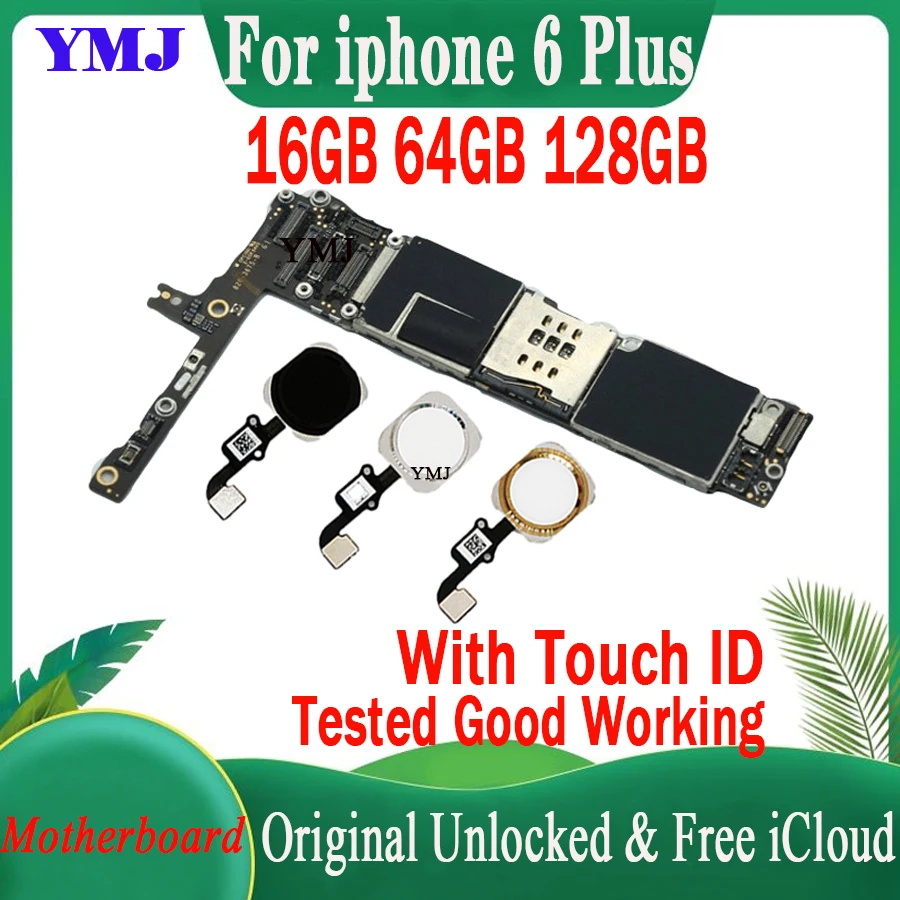 

For iPhone 6 Plus 6P 5.5inch Motherboard With Touch ID/NO Touch ID 100% Original Unlocked Tested Well Working Logic Boards 64GB