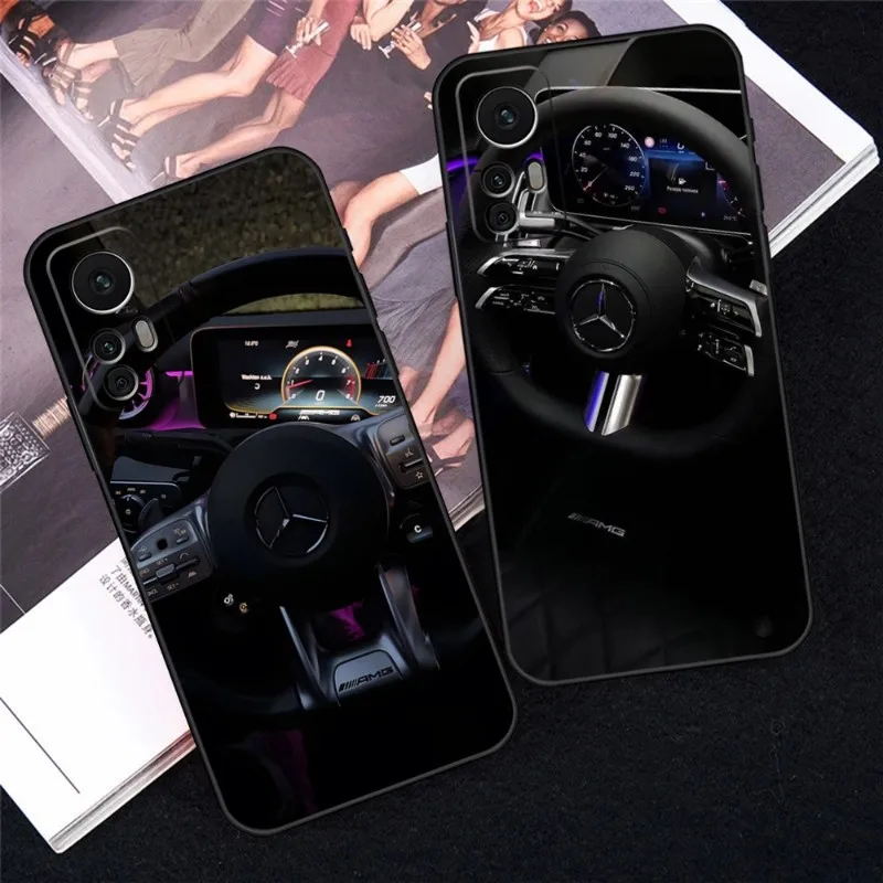 

Роскошный автомобильный телефон Mercedes-Benz, модель телефона для Redmi Note 10S 11 10 9S 8T 7 8 9 9T 10 10X K30 K40 Pro, Черный силиконовый чехол