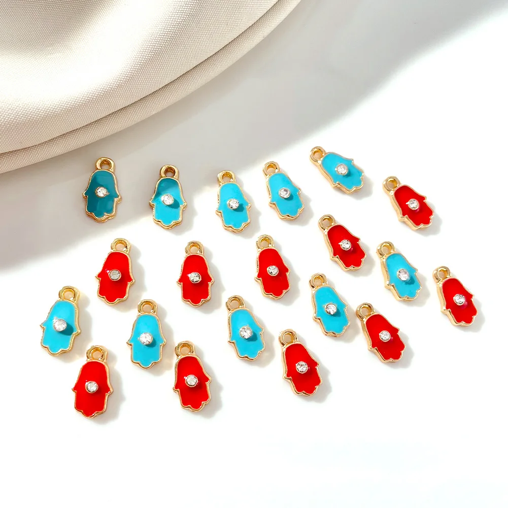 

10Pcs High Quality New Enamel Hamsa Charms For Jewelry Making Fine Pendants Earrings Bracelet Handmade DIY Accessories Wholesale