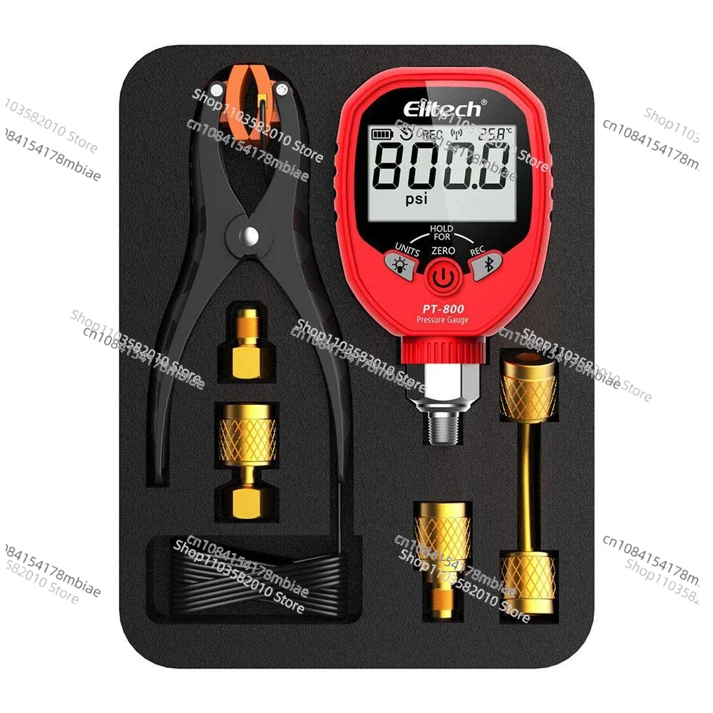 Elitech PT-800 Беспроводной манометр фреона HVAC Цифровой тест давления кондиционера с