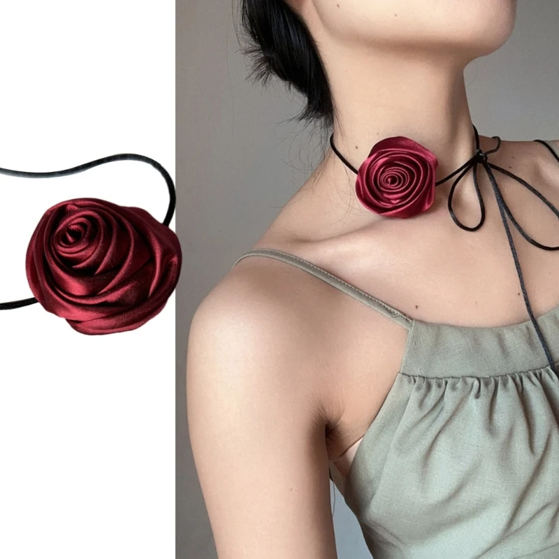 

Rose Aesthetic Clavicle Chain for Women Girl Wedding Jewelry Party Birthday Gift 264E