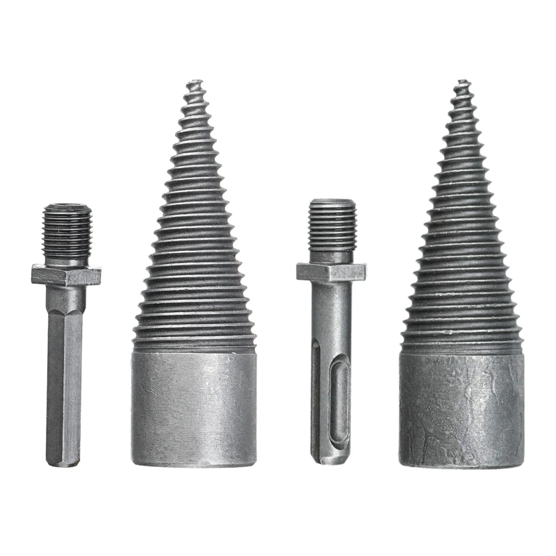 

Wood Splitting Drill Bit Log Splitter Drill Bit Set Log Splitter Screw Cone Kindling Firewood Splitter for Household