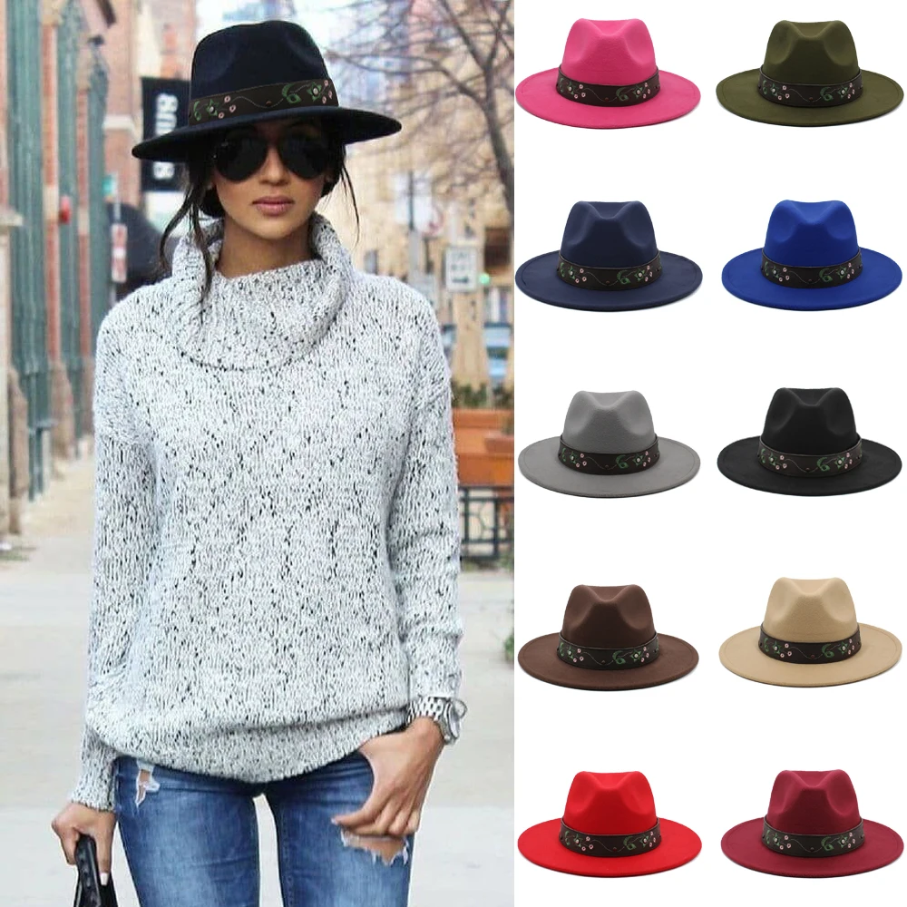 

3 Sizes Men Women Parent-child Kids Panama Hat Wide Brim Fedora Sunhat Trilby Cap Street Style Classical Travel Jazz Party Retro
