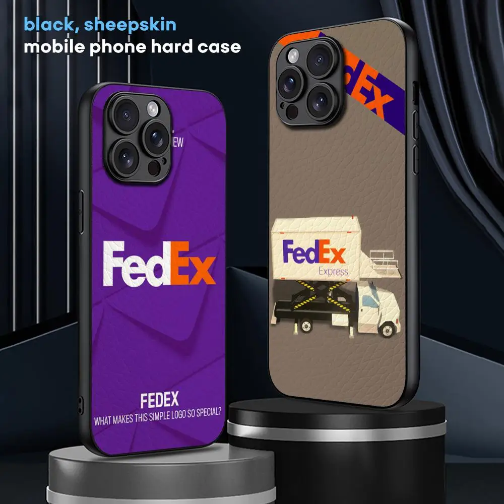Фото Fedexs express модный дизайн чехол для телефона для iPhone 16, 15, 14, 13, 12, 11 Plus Pro Max, ограниченная серия, черный жесткий чехол из овчины №2