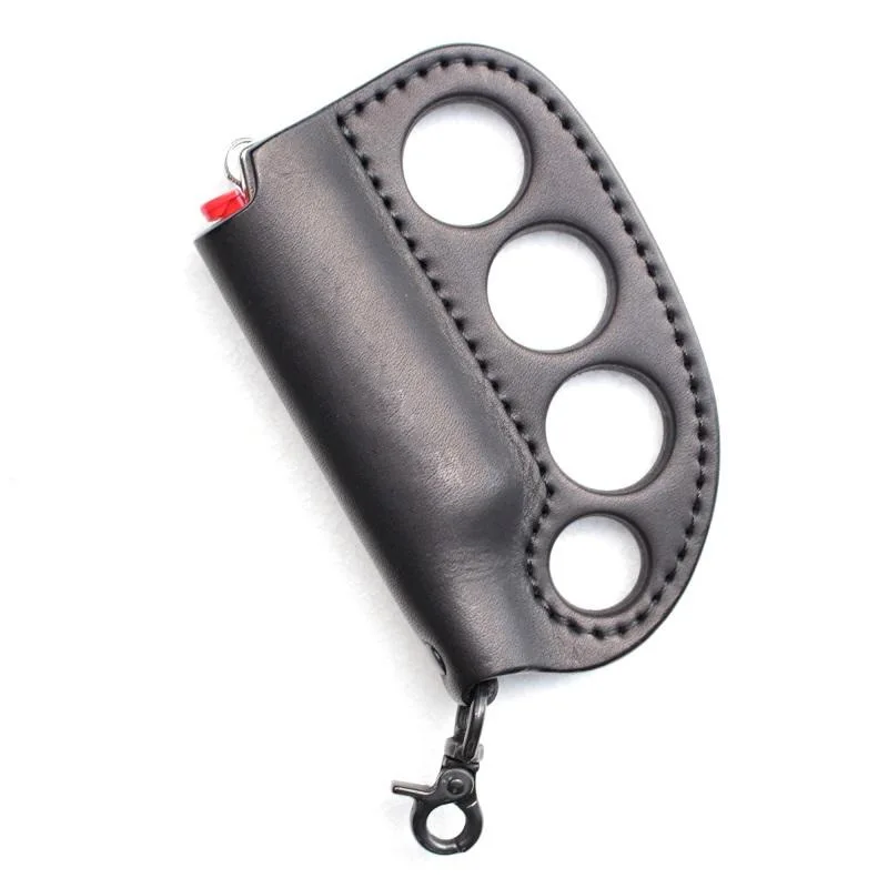 Кожаный чехол для кемпинга на открытом воздухе с зажигалкой самообороны