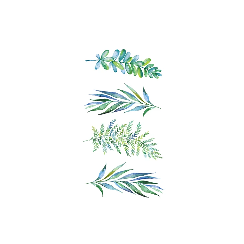 

Flowers Plant Waterproof Temporary Tattoo Sticker Green Design Fake Tattoos Flash Tatoos Arm Chest Neck Body Art for Women Men