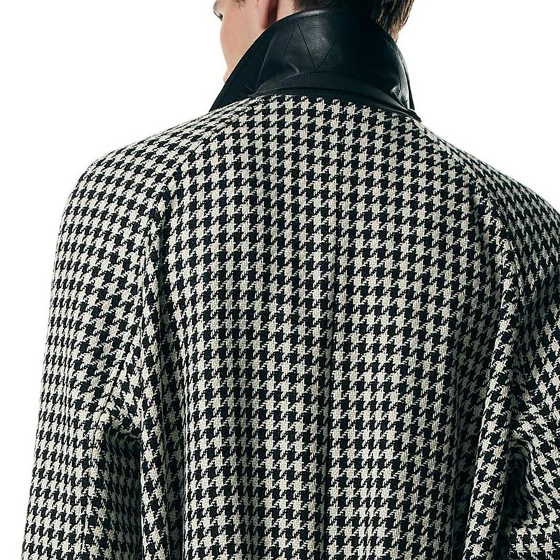 Мужское шерстяное пальто в клетку Balmarken Qianniao-высококачественное длинное