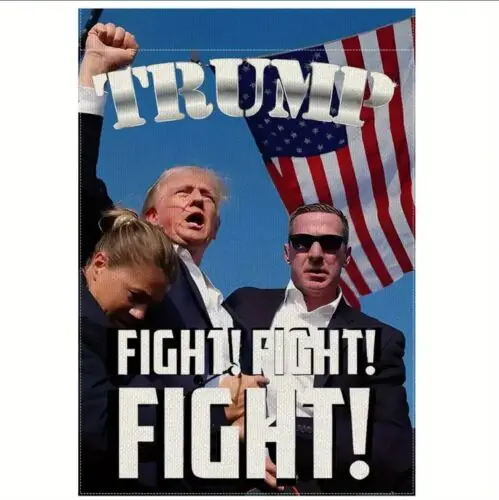 Трамп 2024 Боевой бой Культовая оценка Фото 12x18 дюймов Флаг салона МАГА