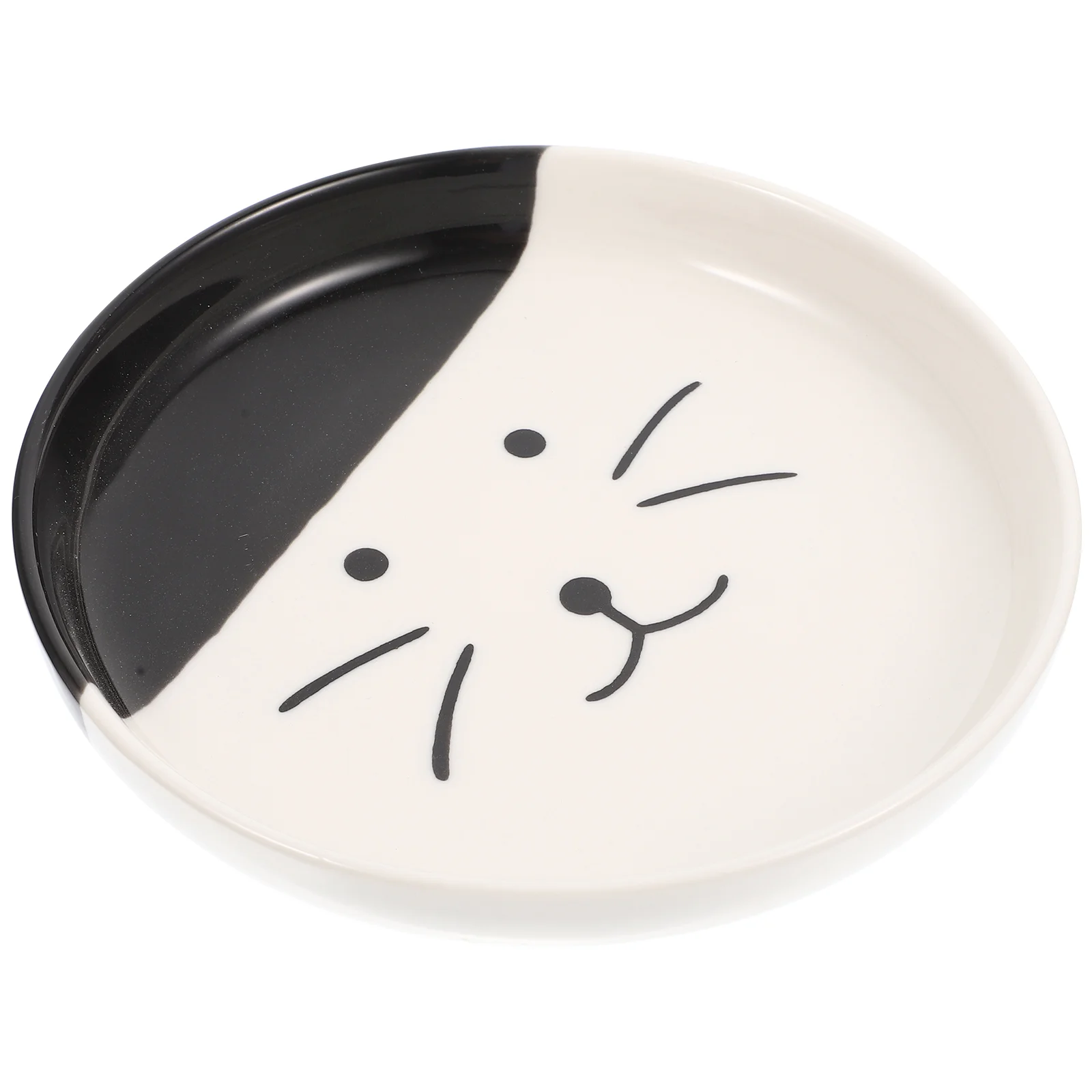 

Shallow Cat Dish Pet Food Plate Cat Food Basin Ceramic Cat Bowl Pet Feeding Dish