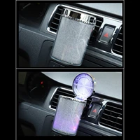 car ashtray with led light airtight lid multifunctional vehicle cup holder air vent ashtray trash can car interior decoration