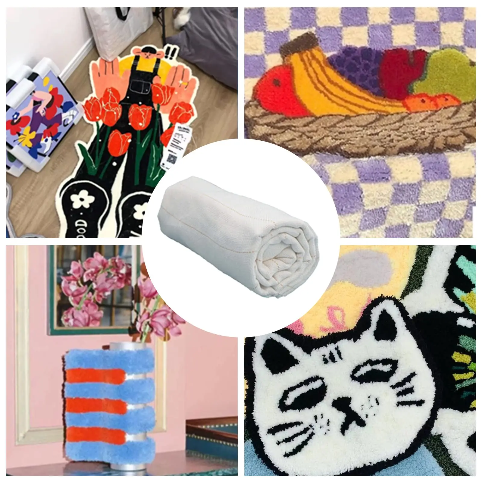 Первичная тафтинговая ткань с маркированными линиями перфоратор ручной работы