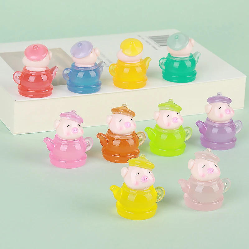 10 шт. светящиеся милые Мультяшные животные чайник свинья Сделай Сам маленькие