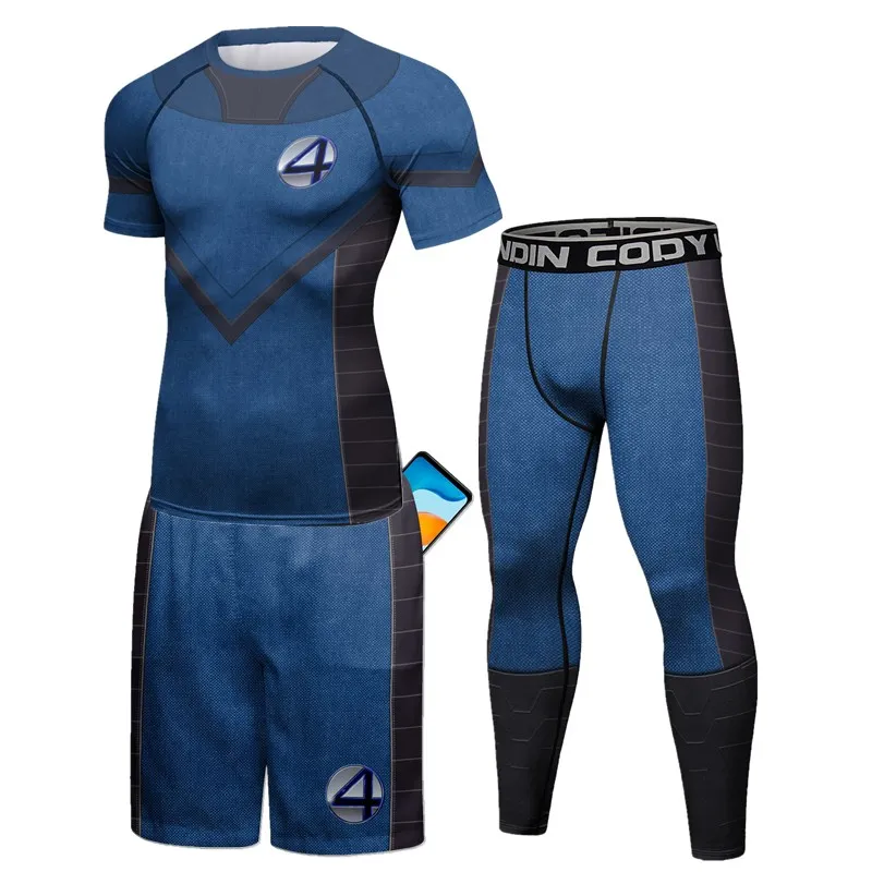 Фото Mannen Compressie Mma Boksen Rashguard Muay Thai Jiu Jitsu Kickboksen Trainingspak спортивный набор для бега фитнес-зал тренировки Kleding №4