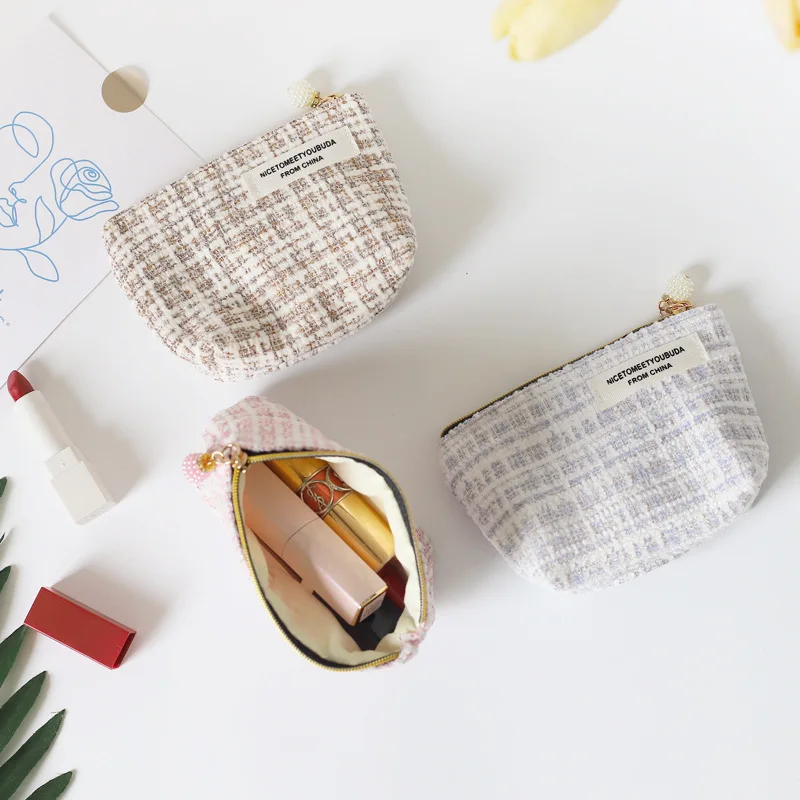 

Кошелек для мелочи в Корейском стиле, женский портативный мини-кошелек для кредитных карт, для студентов, розовый чехол для хранения наушни...