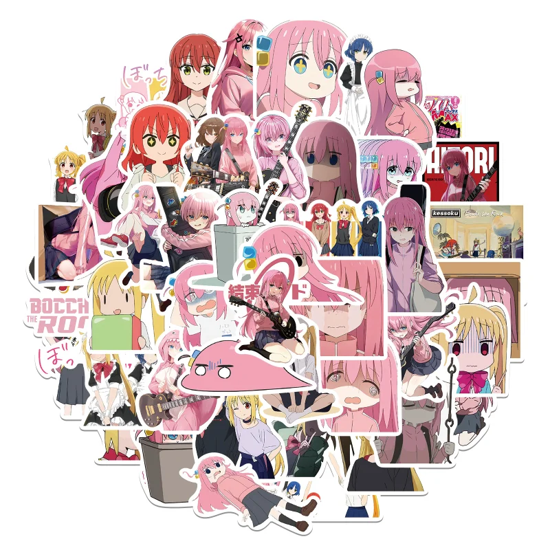 

10/50pcs Anime Bocchi The Rock Pink Girl Sticker Motorcycle Car Bottle Phone Luggage Guitar Skateboard Laptop Graffiti Stickers