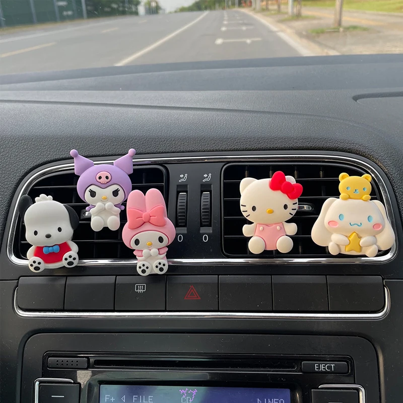 

Kawaii Sanrioed аниме Kuromi Cinnamoroll Melody понравился автомобильный освежитель воздуха, автомобильные аксессуары, зеркальный диффузор, подарки для девочек