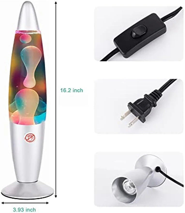 Лампа движущаяся 16-дюймовая цветная лампа разноцветная на серебряной основе с