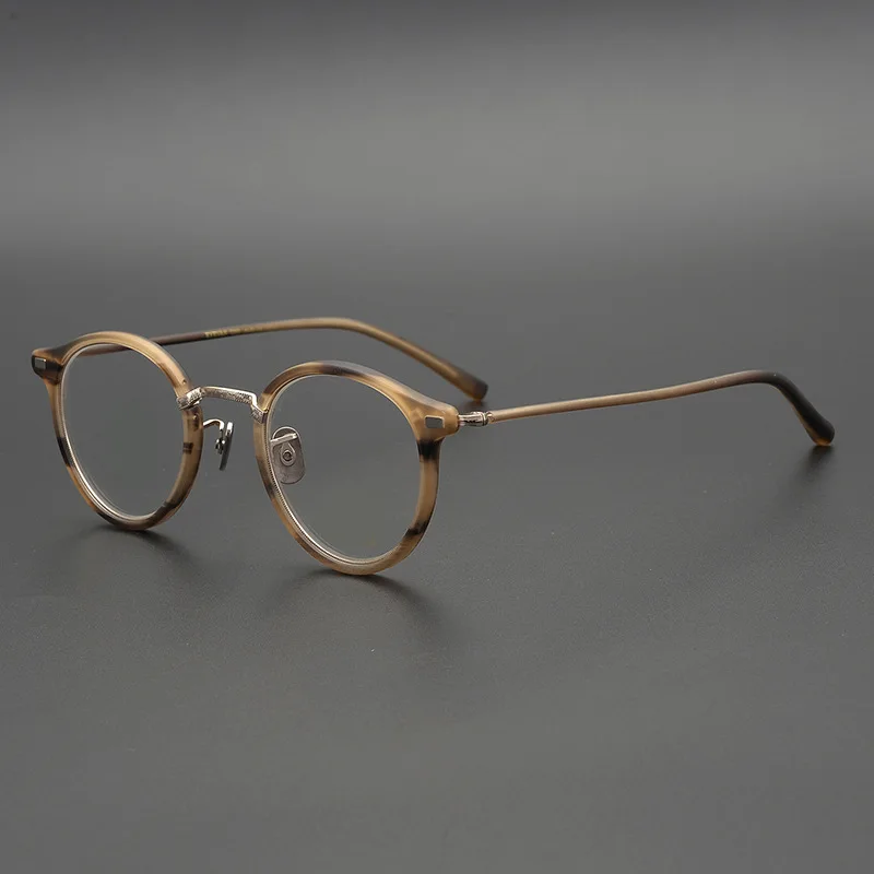 

Матовые Круглые японские дизайнерские Брендовые очки для мужчин и женщин, классические оптические простые Рецептурные очки в стиле ретро, черепаха