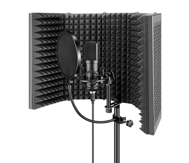 

lane Recording microphone reflexion filter/Microphone portable vocal booth/Studio Microphone sound Isolation shield