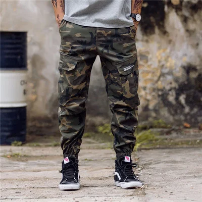 

Yu wenle jogging camouflage Leggings men's casual loose Multi Pocket overalls youth Harlan pants men