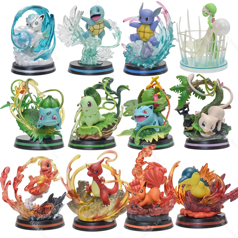

Pokemon Figure Charmander Squirtle Bulbasaur Chikorita Ivysaur Vulpix PVC Anime Action Figure Model Toys Gifts For Christmas