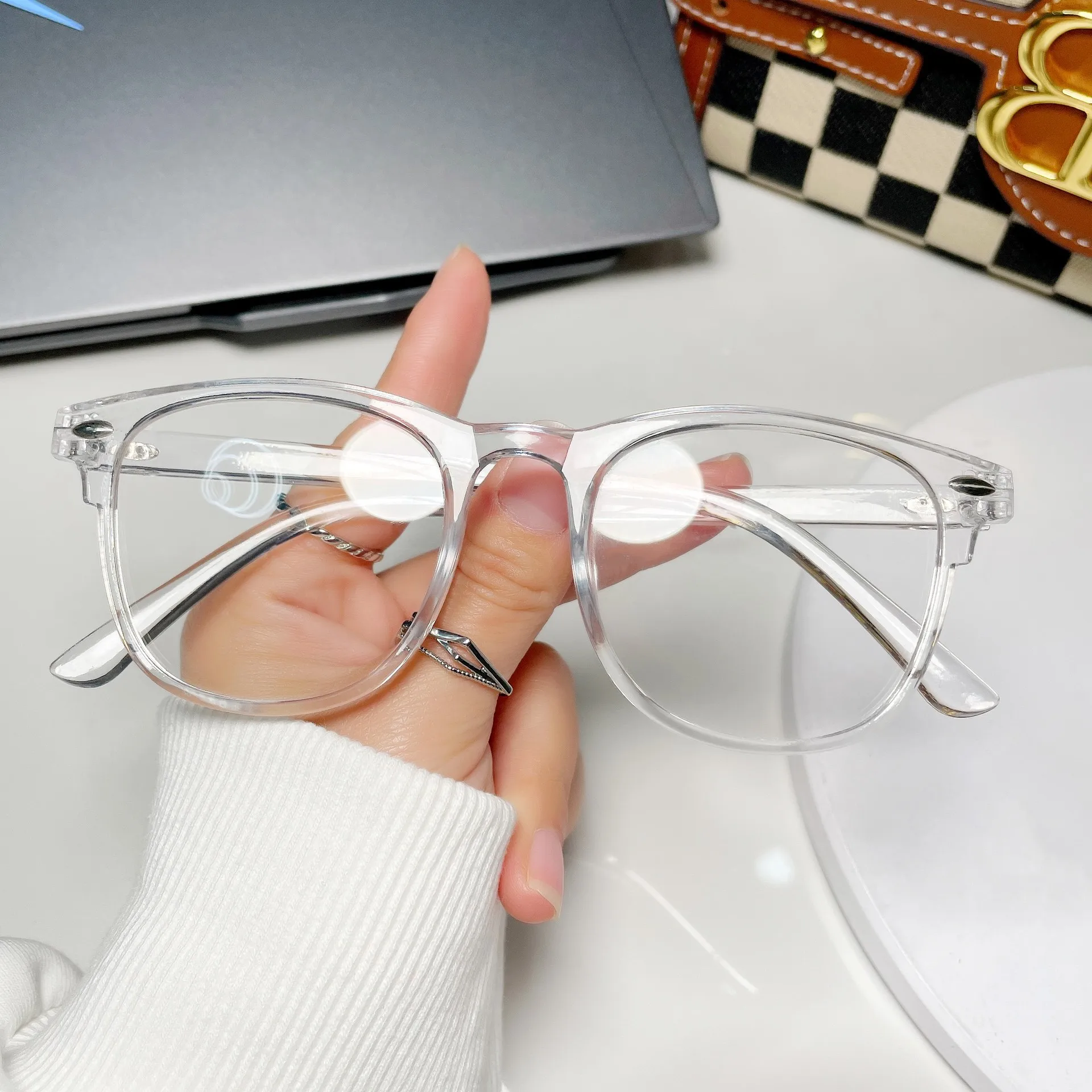 Очки для чтения с прозрачными линзами овальные очки 2023 защитой от синего света