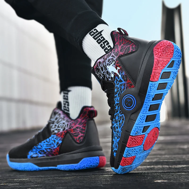 Boy Child Trainer Basket Shoe 2022 Brand High Quality Boys Basketball Shoes Non-slip Leather Kids Sneakers Children Sport Shoes