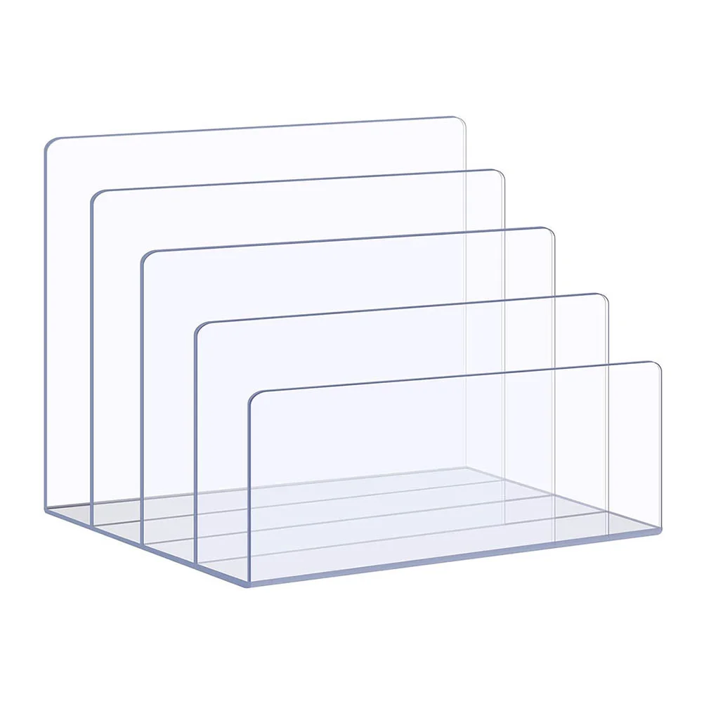 

Desktop File Organizer Multi-Compartment File Holder Transparent File Stand File Sorter