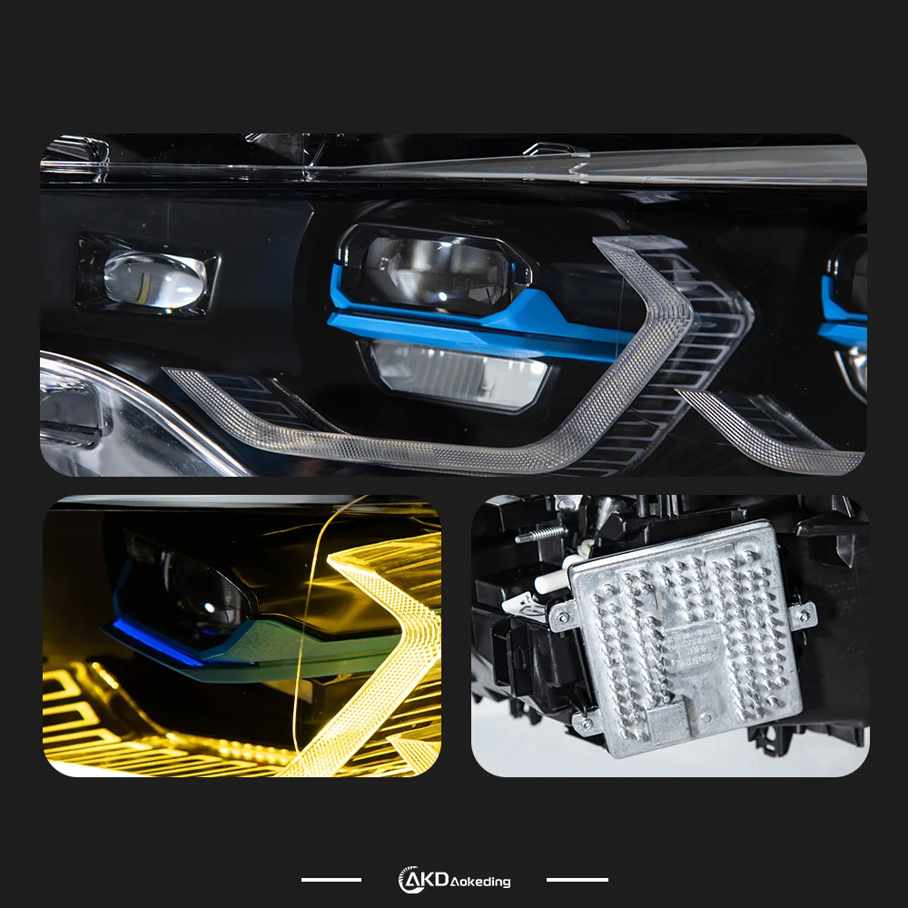 Фото Фара AKD для BMW F32 F36 M4 F82, светодиодная, 2013-2019, с ДХО, указателями поворота, дальним светом, линзой-проектором и функцией «ангельские глазки» для 425I №4