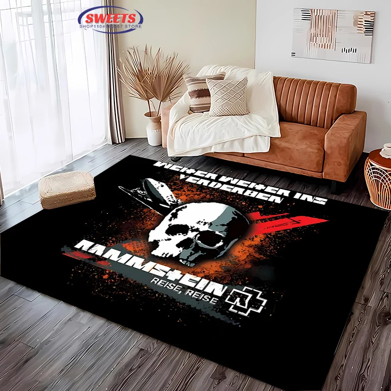 3D Printing Rammstein Large Area Carpet for Living Room Cartoon Children's Bedroom Sofa Doormat Floor Rug Anti-slip Decor Mats