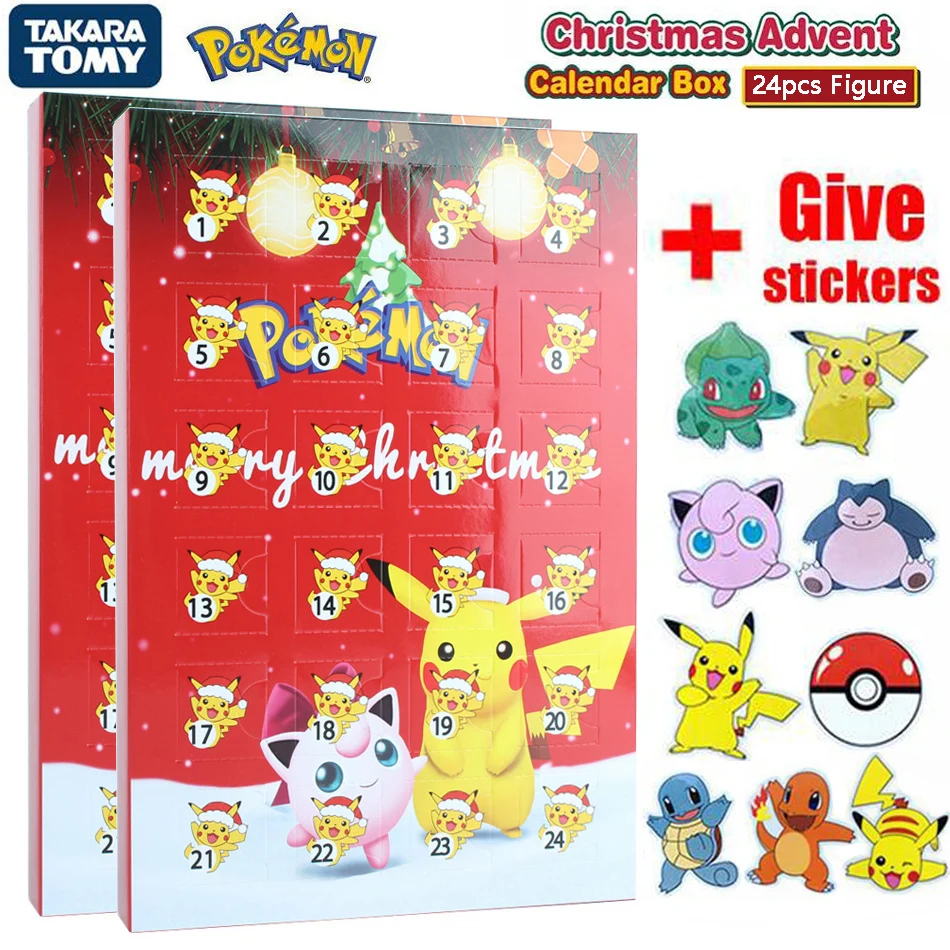 

24Pcs/set Pokemon Figure Christmas Advent Calendar Blind Box Gift Kawaii Pikachu Anime Figural Action PVC Model Kid Toy