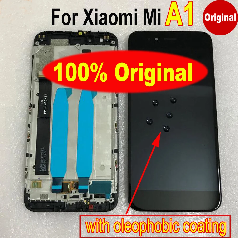 Купи Сенсорный ЖК-дисплей Mi5x с рамкой для Xiaomi; Mi A1 MiA1 MA1 5X M5X за 1,799 рублей в магазине AliExpress